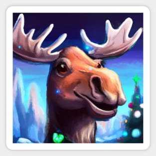 Cute Moose Drawing Sticker